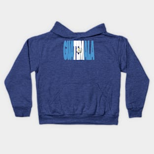 Guatemala flag stencil Kids Hoodie